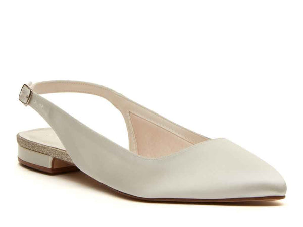 ALISE - Ivory Satin Slingback Shoe