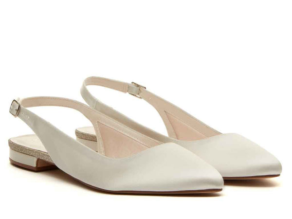 ALISE - Ivory Satin Slingback Shoe