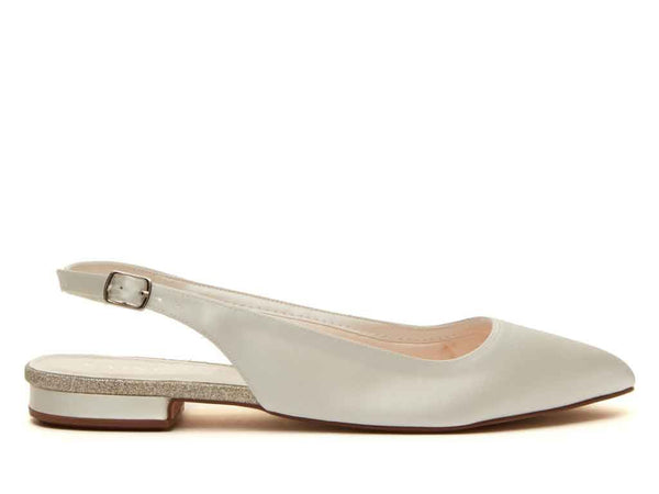 ALISE - Ivory Satin Slingback Shoe