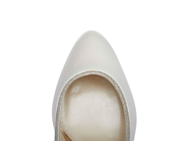 BILLIE - Ivory Shimmer Court Shoes