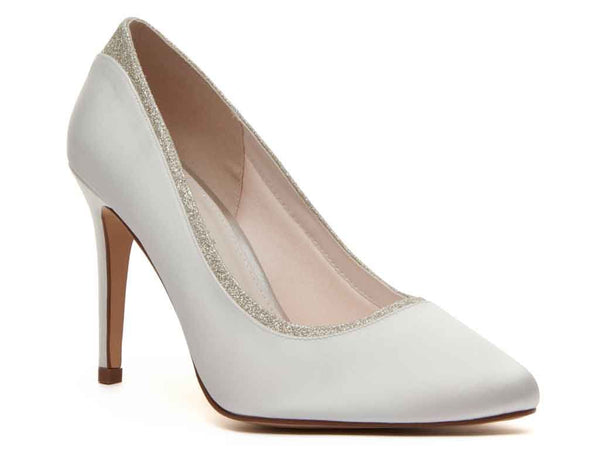 BILLIE - Ivory Shimmer Court Shoes