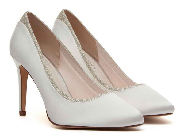 BILLIE - Ivory Shimmer Court Shoes
