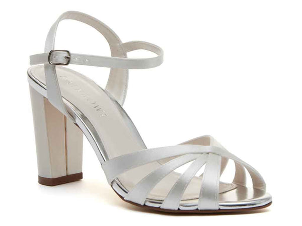 BLAKE - Ivory Satin Strappy Sandal