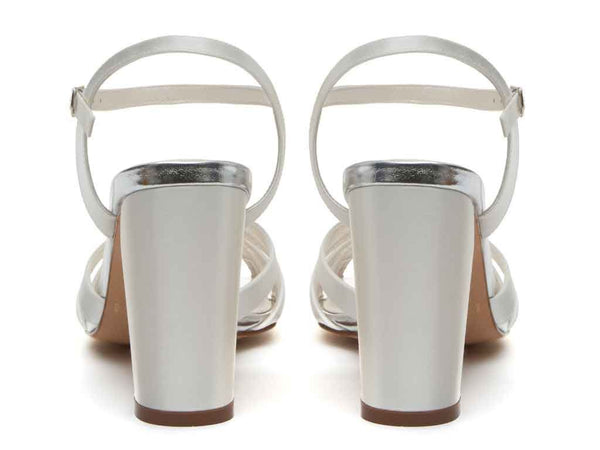 BLAKE - Ivory Satin Strappy Sandal