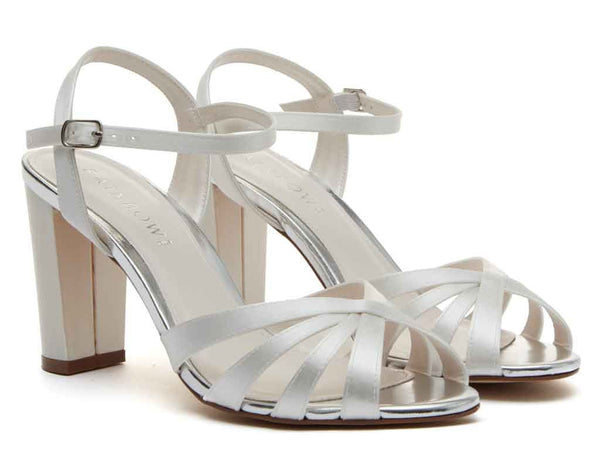 BLAKE - Ivory Satin Strappy Sandal