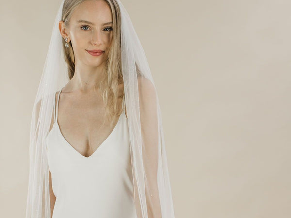 BLAZING STAR - Scattered Diamante Long Veil