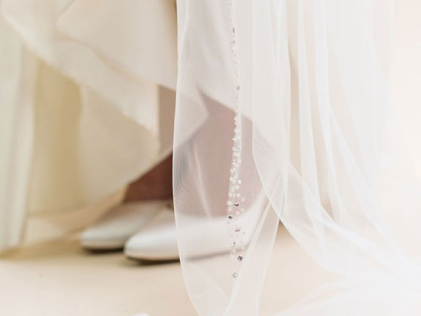 BLUEBELL - Diamante and Crystal Edge Long Veil