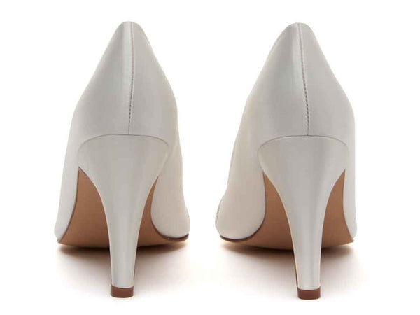 CAPRICE - Ivory Satin & Shimmer Bow Court Shoe