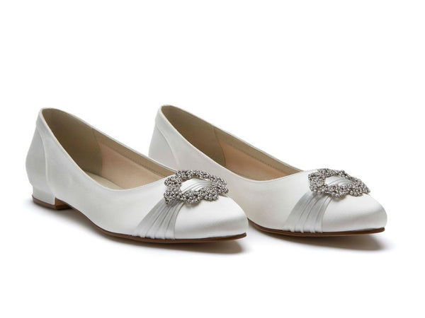 DULCIE - Ivory Satin Pump Shoe