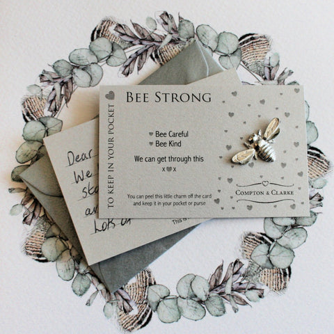 Bee Strong, Bee Careful, Carded Charm