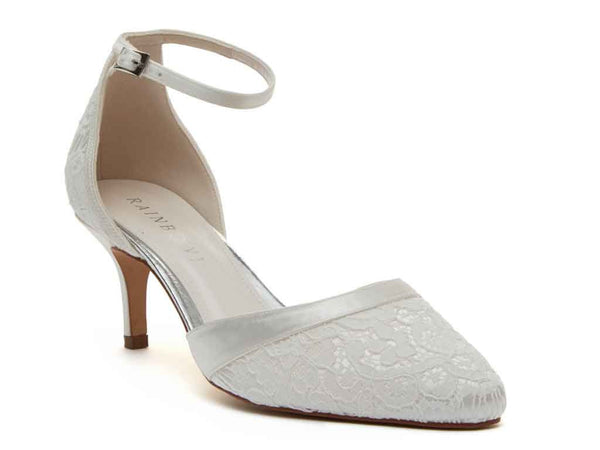 DARCEY - Ivory Lace Two-Part Court Shoe