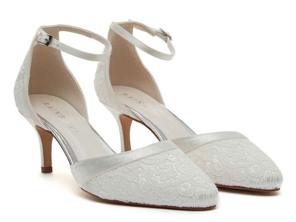 DARCEY - Ivory Lace Two-Part Court Shoe