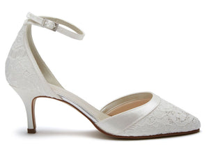 DARCEY - Ivory Lace Two-Part Court Shoe