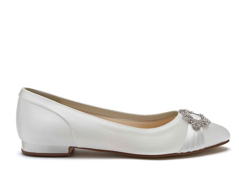 DULCIE - Ivory Satin Pump Shoe
