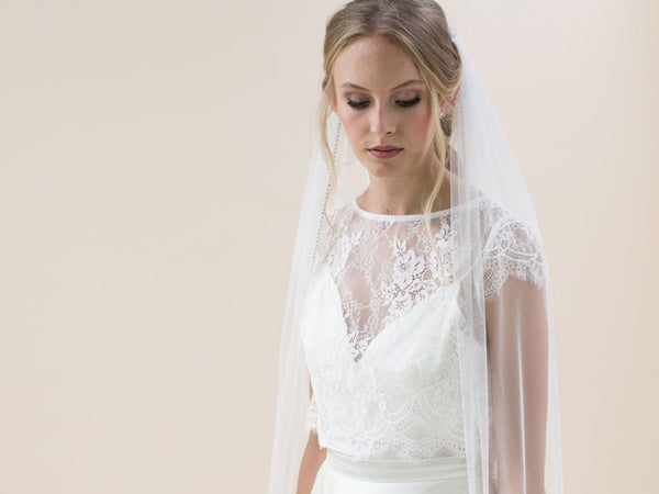 FLAME - Diamante Edging Long Veil