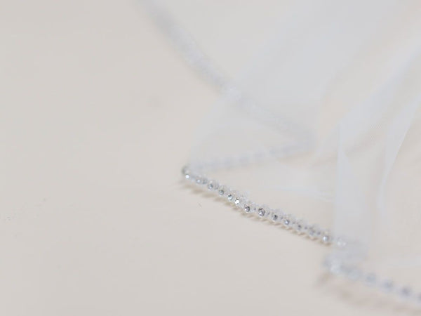 FLAME - Diamante Edging Long Veil