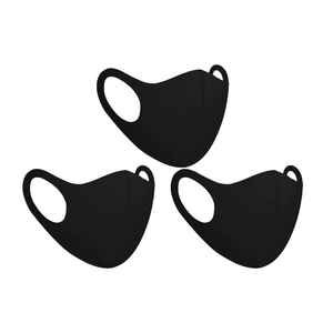 Black Unisex Face Mask - Pack of 3