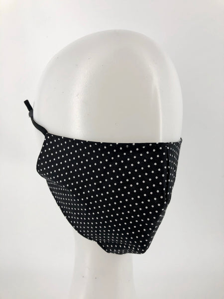 Black/White Polka Dot Face Mask
