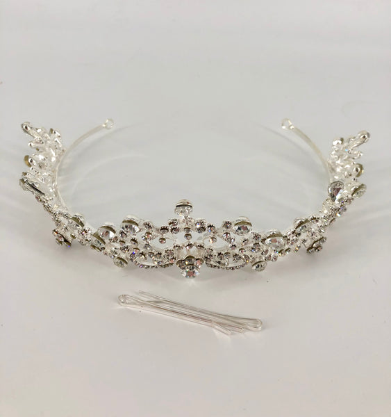 Regal Frosted Clear Crystal Bridal Tiara