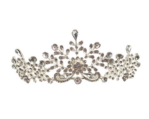 Regal Frosted Clear Crystal Bridal Tiara