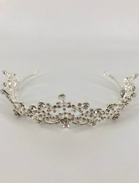 Regal Frosted Clear Crystal Bridal Tiara