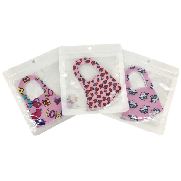 Childrens Cute Face Masks- Female Pack Of 3