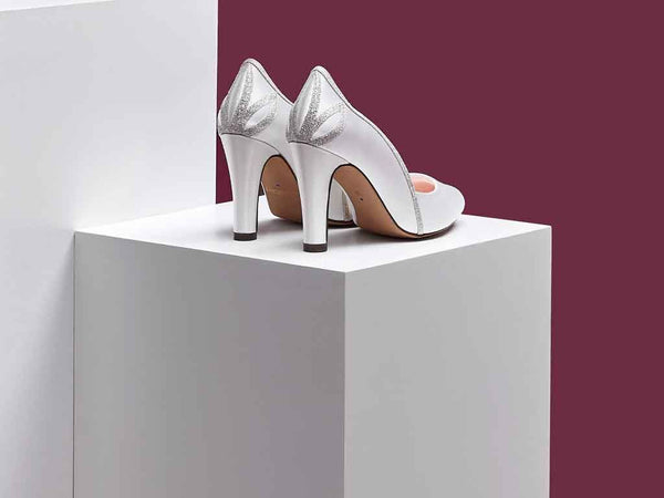 KOURTNEY - Ivory Satin & Shimmer Court Shoe