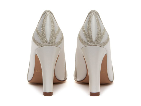KOURTNEY - Ivory Satin & Shimmer Court Shoe