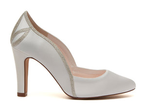 KOURTNEY - Ivory Satin & Shimmer Court Shoe