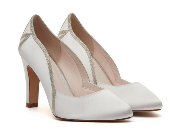 KOURTNEY - Ivory Satin & Shimmer Court Shoe