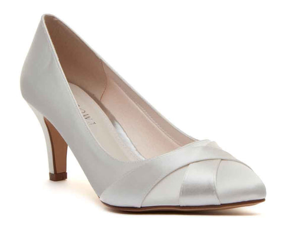 LEXI + FIT - Ivory Satin Wide Fitting Court Shoes