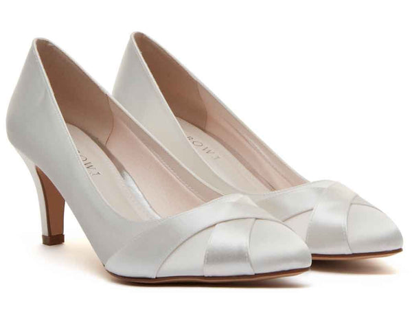 LEXI + FIT - Ivory Satin Wide Fitting Court Shoes