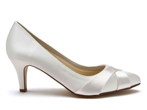 LEXI + FIT - Ivory Satin Wide Fitting Court Shoes