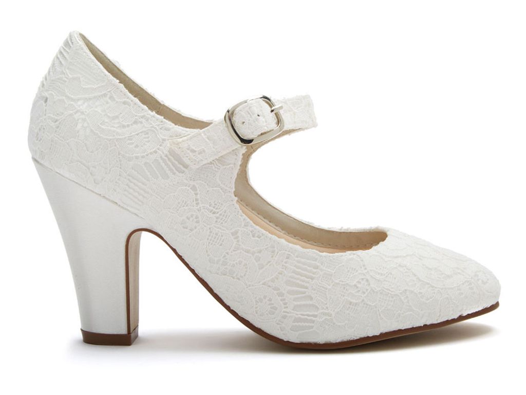 MADELINE - Ivory Lace Mary Jane Shoes
