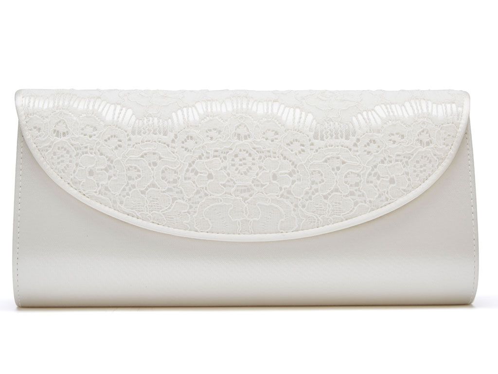 MELODY - Ivory Satin and Lace Handbag
