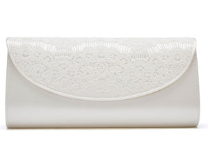 MELODY - Ivory Satin and Lace Handbag