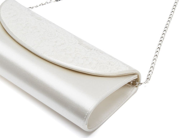 MELODY - Ivory Satin and Lace Handbag