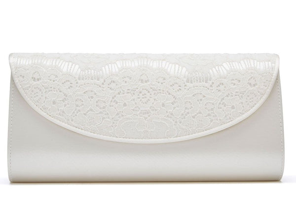MELODY - Ivory Satin and Lace Handbag