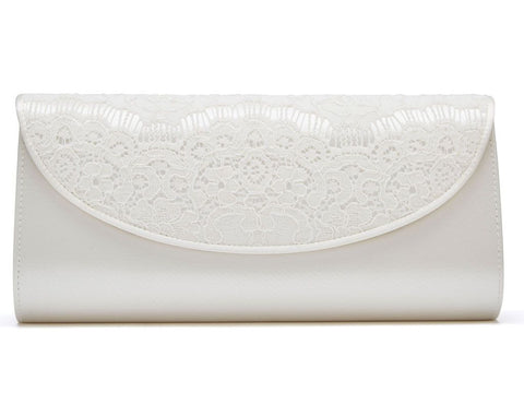 MELODY - Ivory Satin and Lace Handbag