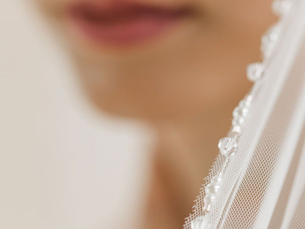 PEONY- Crystal and Pearl Edge Long Veil