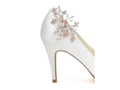 PHOENIX - Rose Gold Floral Shoe Clips