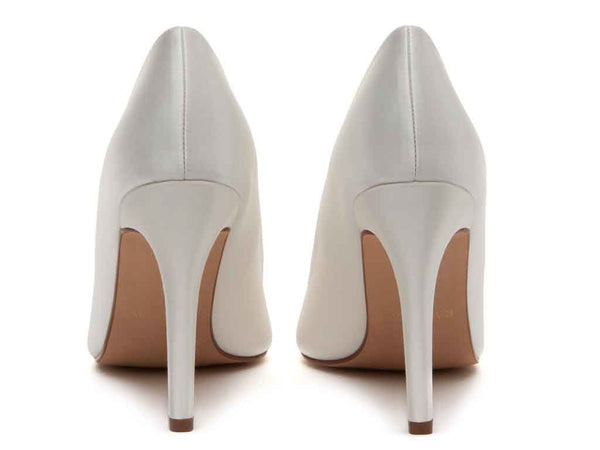 ROBYN - Ivory Satin Peep Toe Shoe