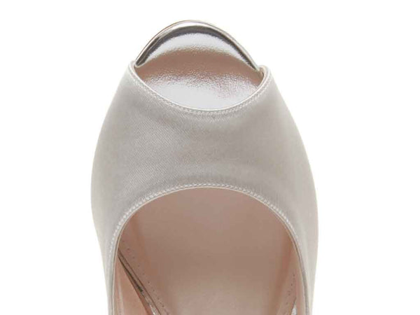 ROBYN - Ivory Satin Peep Toe Shoe