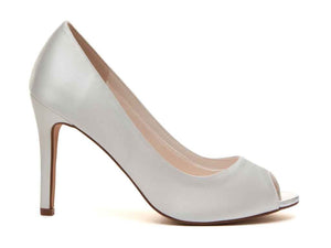 ROBYN - Ivory Satin Peep Toe Shoe